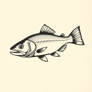 Negative Space Trout Tattoo