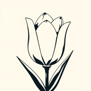 Negative Space Tulip Tattoo