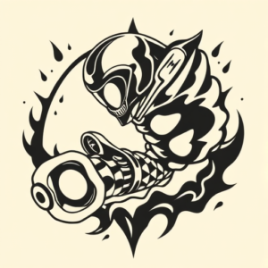 Negative Space Turbo Tattoo