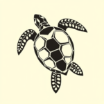 Negative Space Turtle Tattoo