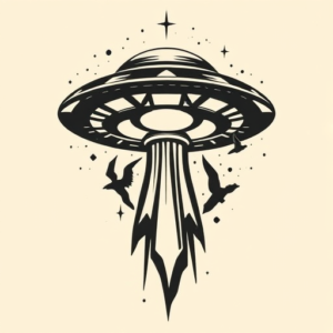 Negative Space Ufo Tattoo