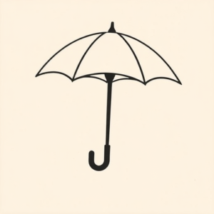 Negative Space Umbrella Tattoo