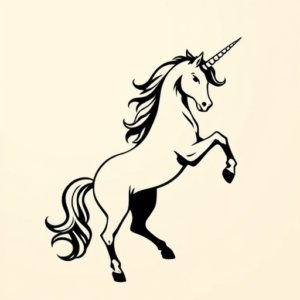 Negative Space Unicorn Tattoo