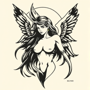 Negative Space Valkyrie Tattoo