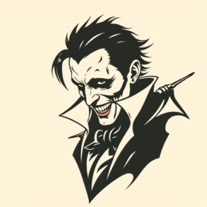 Negative Space Vampire Tattoo