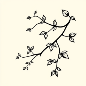 Negative Space Vine Tattoo