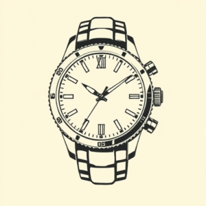Negative Space Watch Tattoo