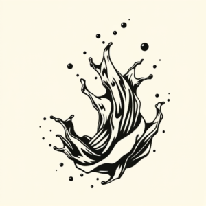 Negative Space Water Tattoo