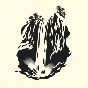 Negative Space Waterfall Tattoo