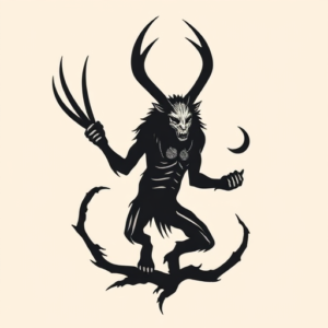 Negative Space Wendigo Tattoo