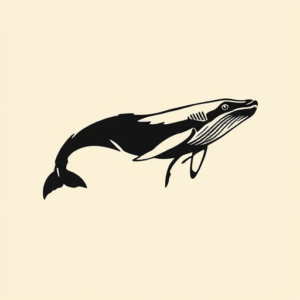 Negative Space Whale Tattoo