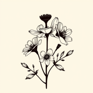 Negative Space Wildflower Tattoo