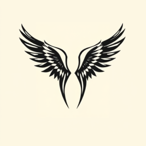 Negative Space Wings Tattoo