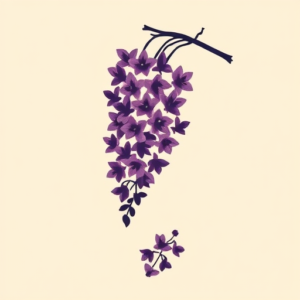 Negative Space Wisteria Tattoo