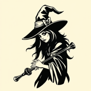 Negative Space Witch Tattoo