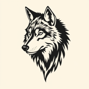 Negative Space Wolf Tattoo