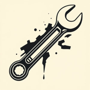 Negative Space Wrench Tattoo