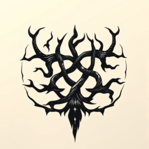 Negative Space Yggdrasil Tattoo