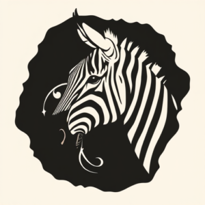 Negative Space Zebra Tattoo