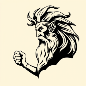 Negative Space Zeus Tattoo