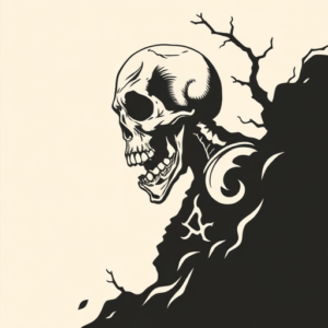 Negative Space Zombie Tattoo