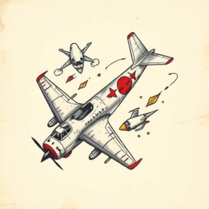 Neo-Japanese Airplane Tattoo