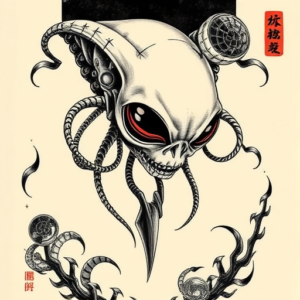Neo-Japanese Alien Tattoo