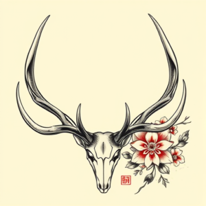 Neo-Japanese Antler Tattoo