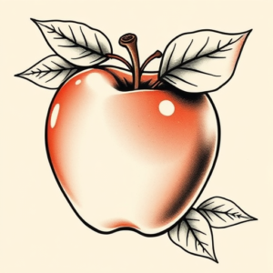 Neo-Japanese Apple Tattoo