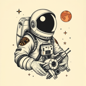 Neo-Japanese Astronaut Tattoo