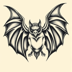 Neo-Japanese Bat Tattoo