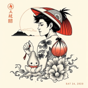 Neo-Japanese Beach Tattoo