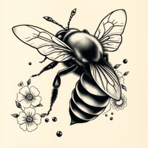 Neo-Japanese Bee Tattoo