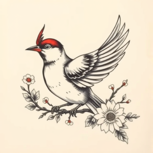 Neo-Japanese Bird Tattoo