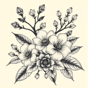 Neo-Japanese Botanical Tattoo