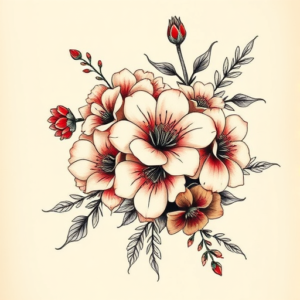 Neo-Japanese Bouquet Tattoo