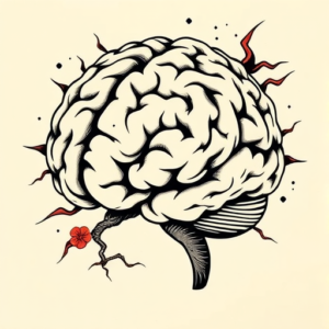 Neo-Japanese Brain Tattoo