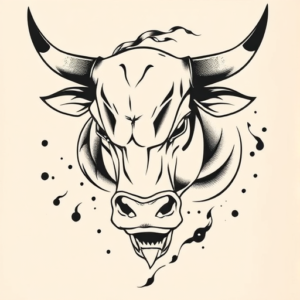 Neo-Japanese Bull Tattoo