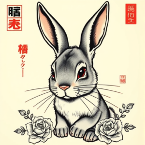 Neo-Japanese Bunny Tattoo