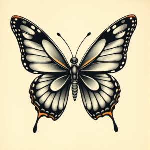 Neo-Japanese Butterfly Tattoo