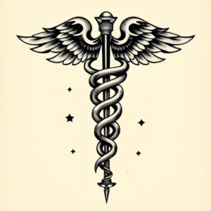 Neo-Japanese Caduceus Tattoo