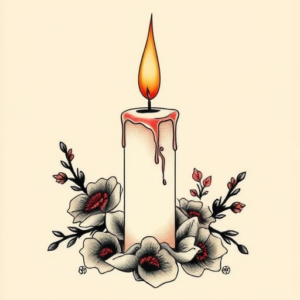 Neo-Japanese Candle Tattoo