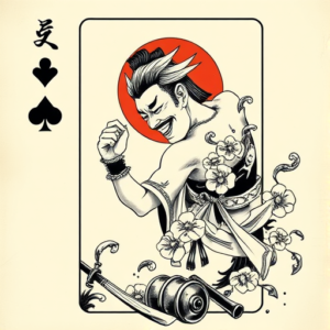 Neo-Japanese Card Tattoo