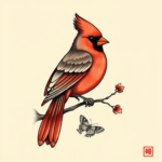 Neo-Japanese Cardinal Tattoo