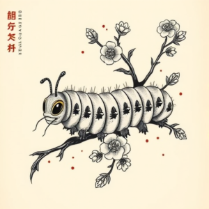 Neo-Japanese Caterpillar Tattoo