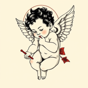 Neo-Japanese Cherub Tattoo