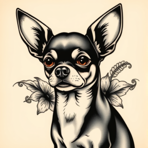 Neo-Japanese Chihuahua Tattoo