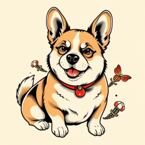 Neo-Japanese Corgi Tattoo