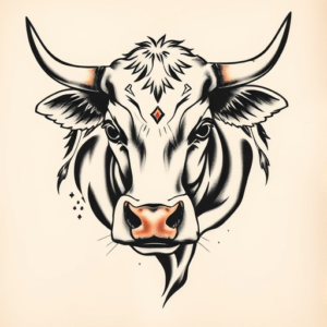 Neo-Japanese Cow Tattoo