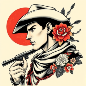 Neo-Japanese Cowboy Tattoo